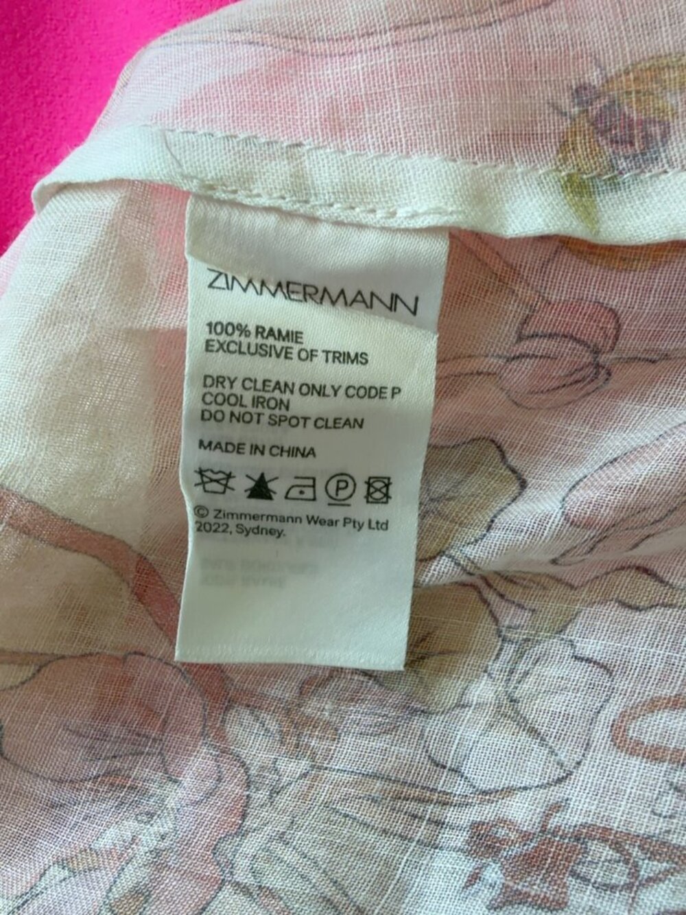 Zimmermann Jude Floral Blouse & Linen Shorts Set w Belt Sz 2/1 - Picture 6 of 8